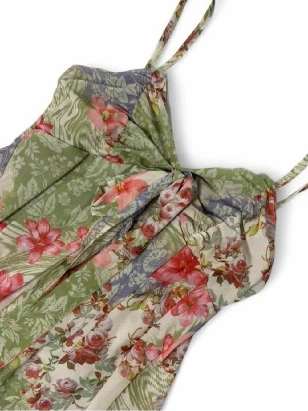 Floral Babydoll Cami Top XS Flowy Boho Cottagecore Fairycore Y2K Garden Festival - Picture 7 of 7